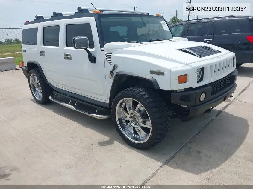 2003 Hummer H2 VIN: 5GRGN23U33H123354 Lot: 45472397