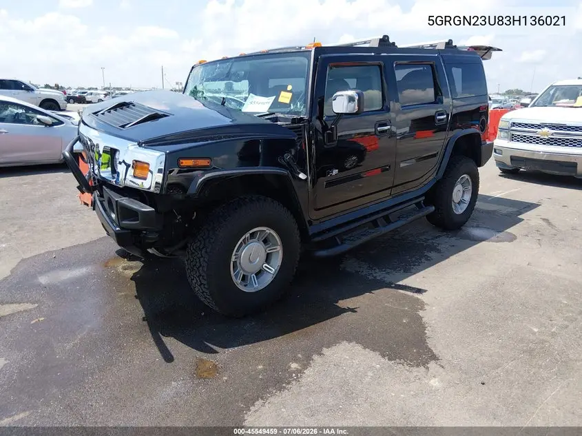 2003 Hummer H2 VIN: 5GRGN23U83H136021 Lot: 45549459