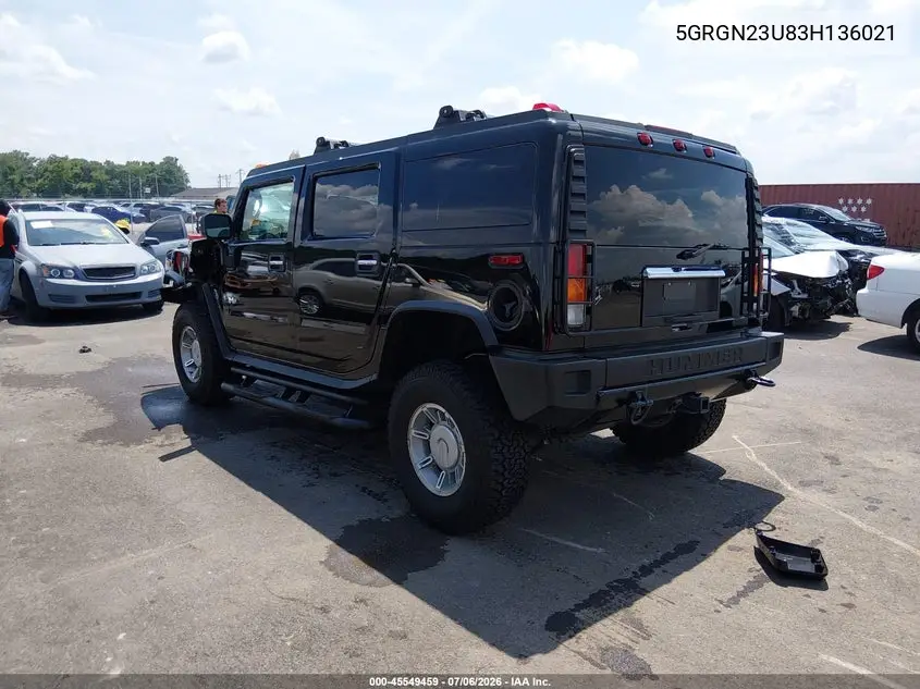 2003 Hummer H2 VIN: 5GRGN23U83H136021 Lot: 45549459