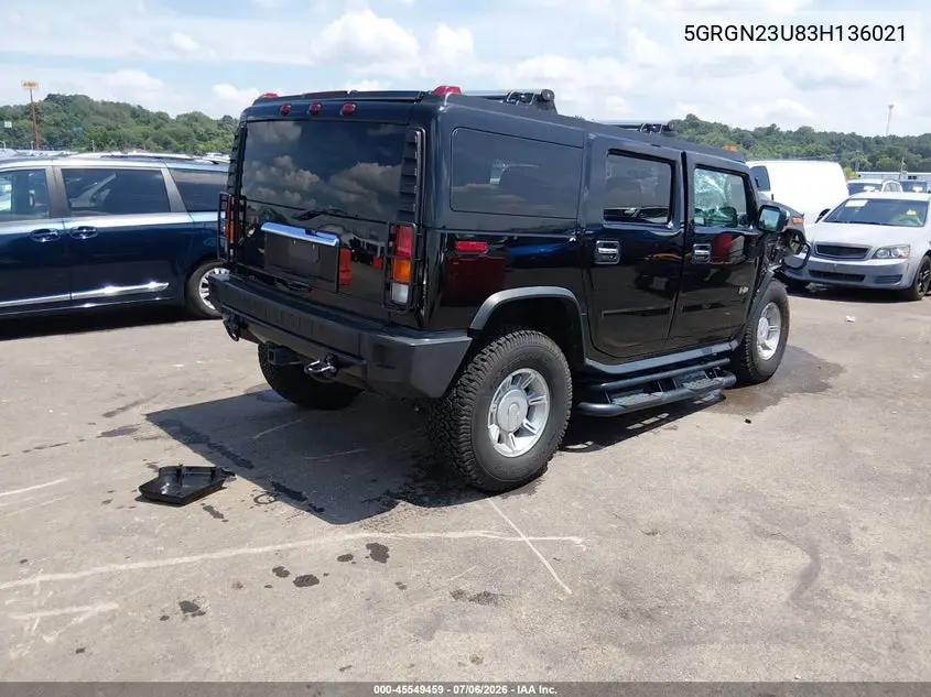 2003 Hummer H2 VIN: 5GRGN23U83H136021 Lot: 45549459