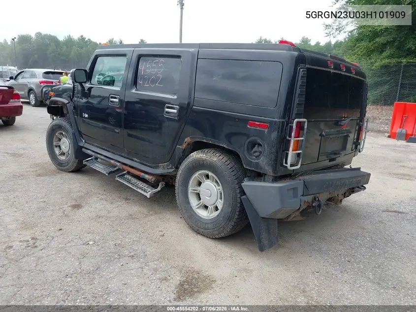 2003 Hummer H2 VIN: 5GRGN23U03H101909 Lot: 45554202