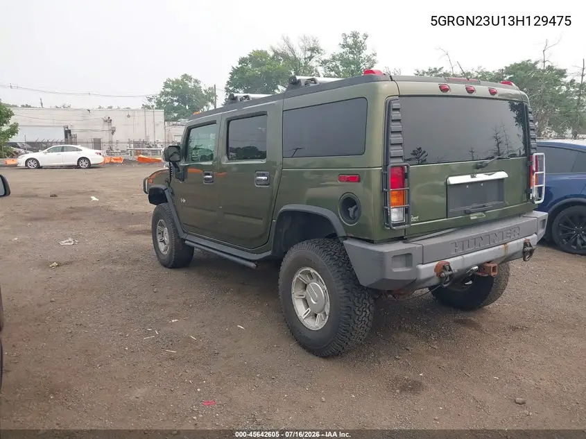 2003 Hummer H2 VIN: 5GRGN23U13H129475 Lot: 45642605