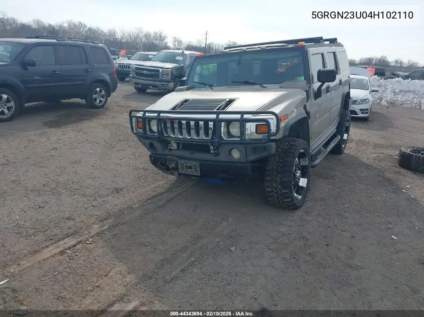 2004 Hummer H2 VIN: 5GRGN23U04H102110 Lot: 44343694