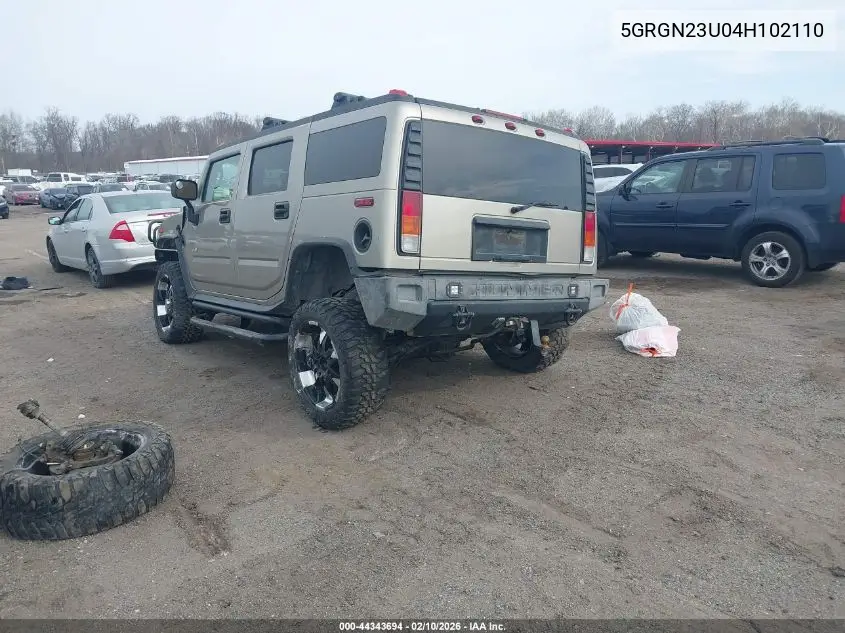 2004 Hummer H2 VIN: 5GRGN23U04H102110 Lot: 44343694