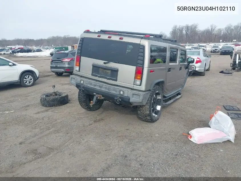 2004 Hummer H2 VIN: 5GRGN23U04H102110 Lot: 44343694