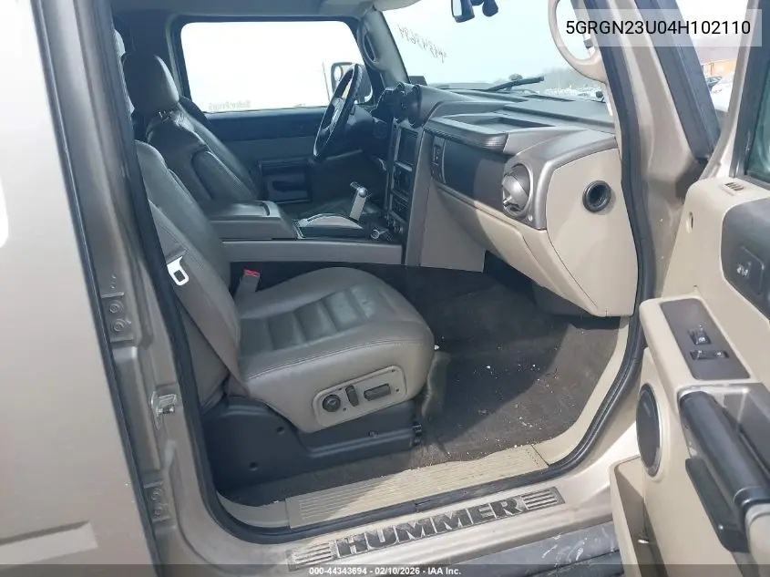 2004 Hummer H2 VIN: 5GRGN23U04H102110 Lot: 44343694