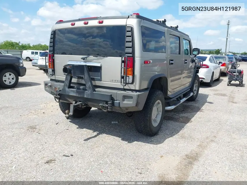 2004 Hummer H2 VIN: 5GRGN23U84H121987 Lot: 45030666