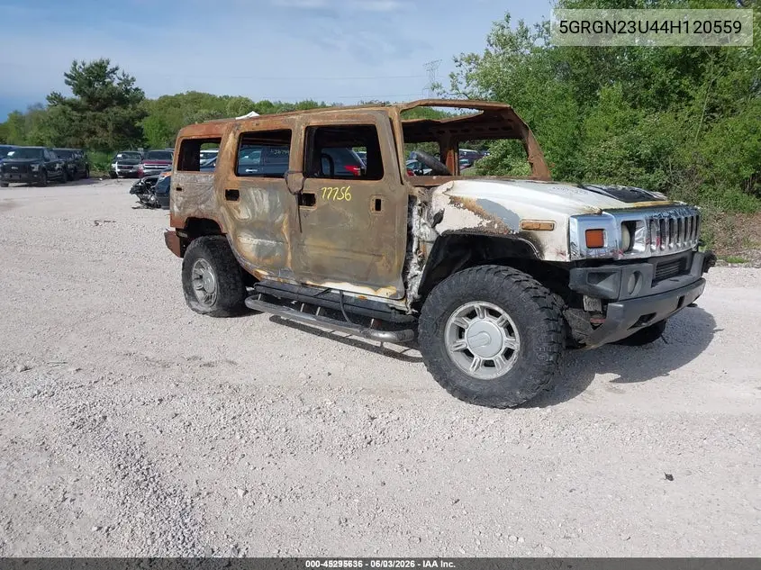 2004 Hummer H2 VIN: 5GRGN23U44H120559 Lot: 45295636
