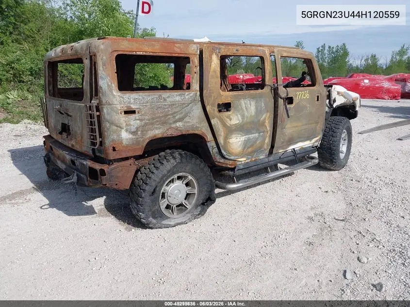 2004 Hummer H2 VIN: 5GRGN23U44H120559 Lot: 45295636