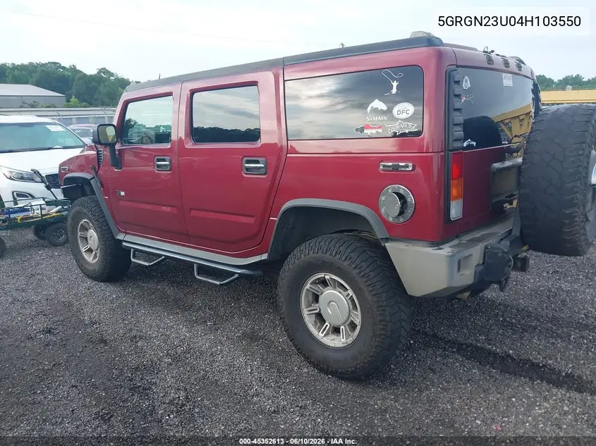 2004 Hummer H2 VIN: 5GRGN23U04H103550 Lot: 45352613