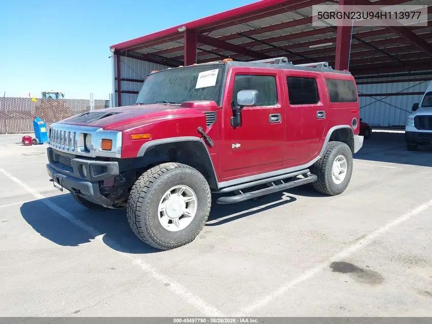 2004 Hummer H2 VIN: 5GRGN23U94H113977 Lot: 45497790