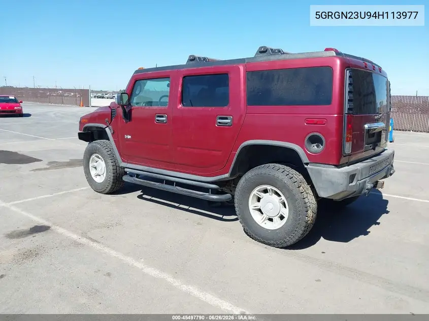 2004 Hummer H2 VIN: 5GRGN23U94H113977 Lot: 45497790