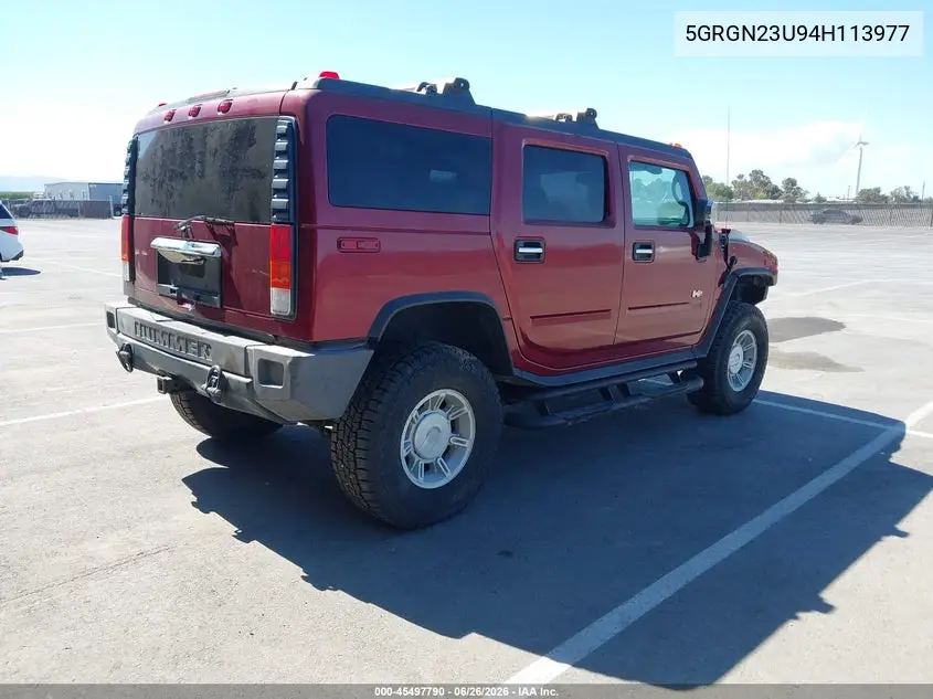 2004 Hummer H2 VIN: 5GRGN23U94H113977 Lot: 45497790