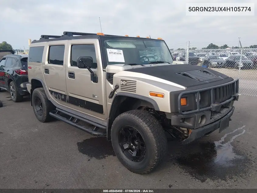 2004 Hummer H2 VIN: 5GRGN23UX4H105774 Lot: 45545450