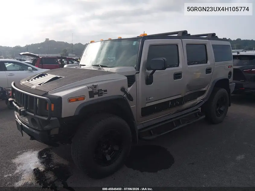 2004 Hummer H2 VIN: 5GRGN23UX4H105774 Lot: 45545450