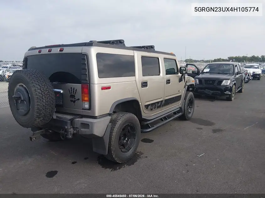 2004 Hummer H2 VIN: 5GRGN23UX4H105774 Lot: 45545450