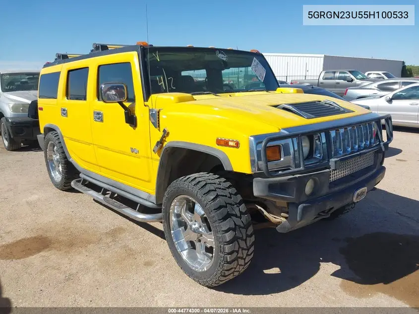 2005 Hummer H2 Suv VIN: 5GRGN23U55H100533 Lot: 44774300