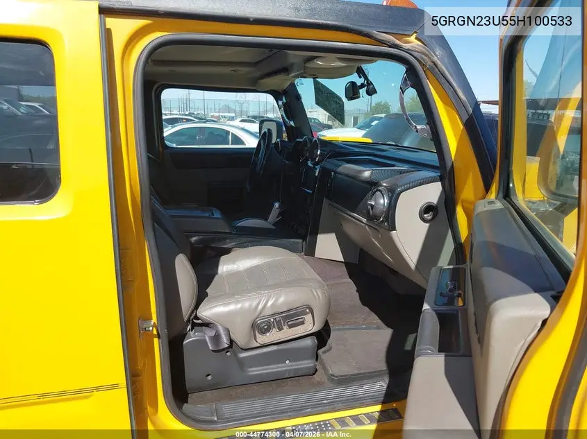 2005 Hummer H2 Suv VIN: 5GRGN23U55H100533 Lot: 44774300