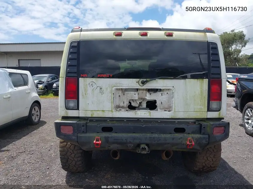 2005 Hummer H2 Suv VIN: 5GRGN23UX5H116730 Lot: 45176078