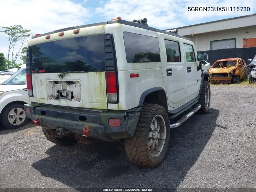 2005 Hummer H2 Suv VIN: 5GRGN23UX5H116730 Lot: 45176078