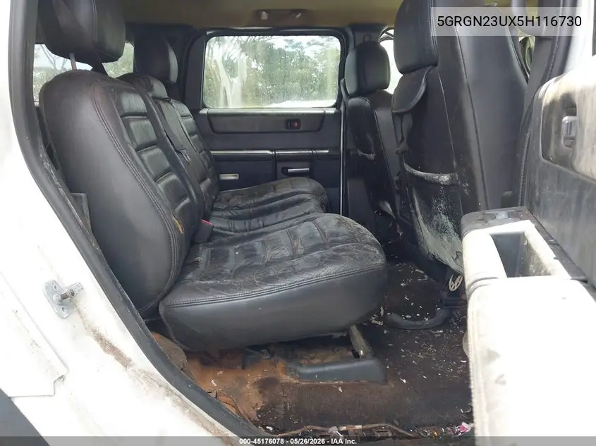 2005 Hummer H2 Suv VIN: 5GRGN23UX5H116730 Lot: 45176078
