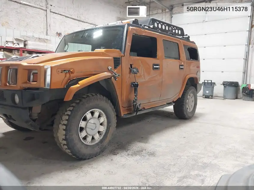 2006 Hummer H2 Suv VIN: 5GRGN23U46H115378 Lot: 44927732