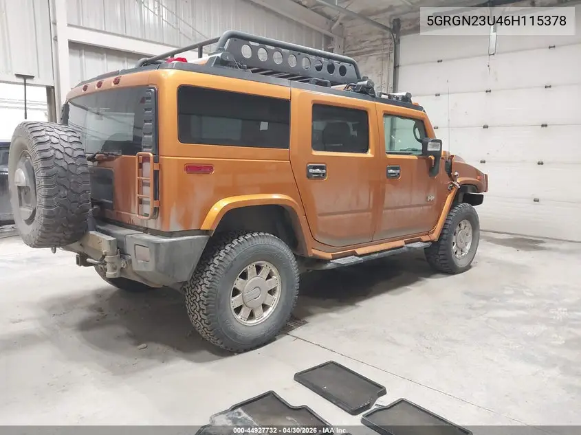 2006 Hummer H2 Suv VIN: 5GRGN23U46H115378 Lot: 44927732