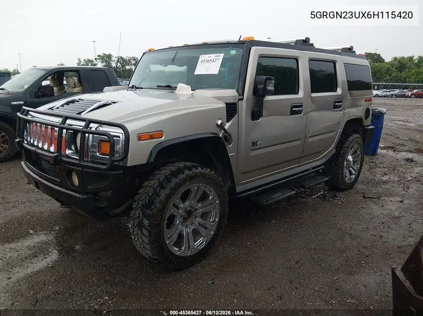 2006 Hummer H2 Suv VIN: 5GRGN23UX6H115420 Lot: 45365427