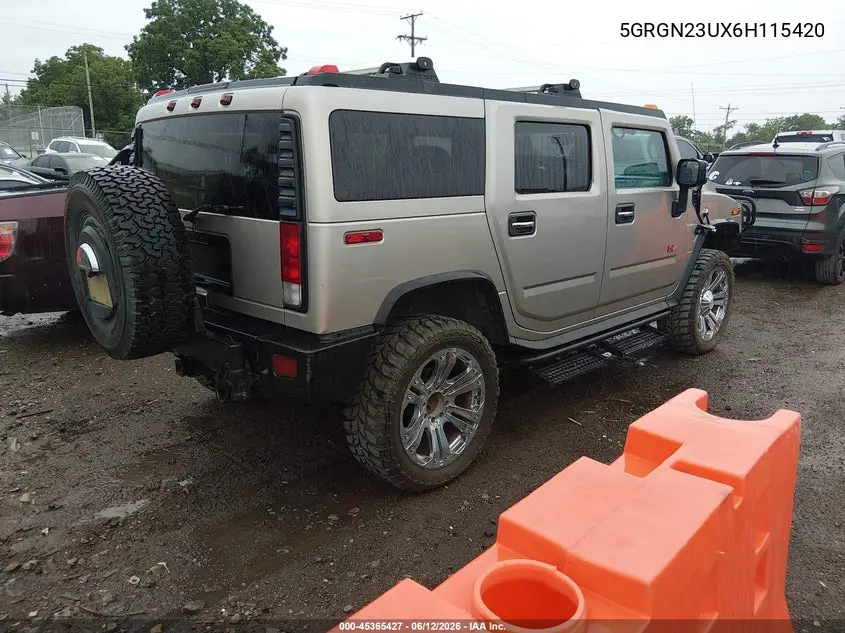 2006 Hummer H2 Suv VIN: 5GRGN23UX6H115420 Lot: 45365427