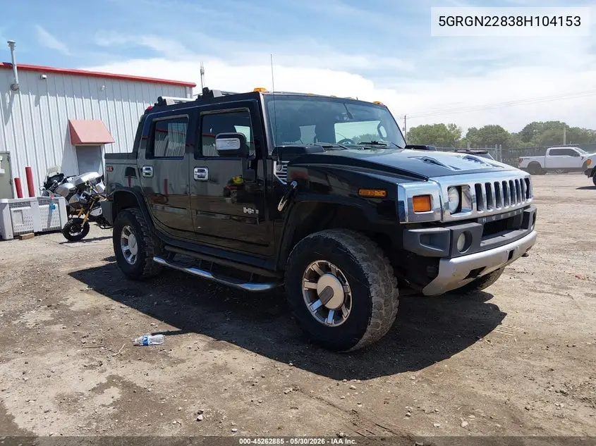 2008 Hummer H2 Sut VIN: 5GRGN22838H104153 Lot: 45262885