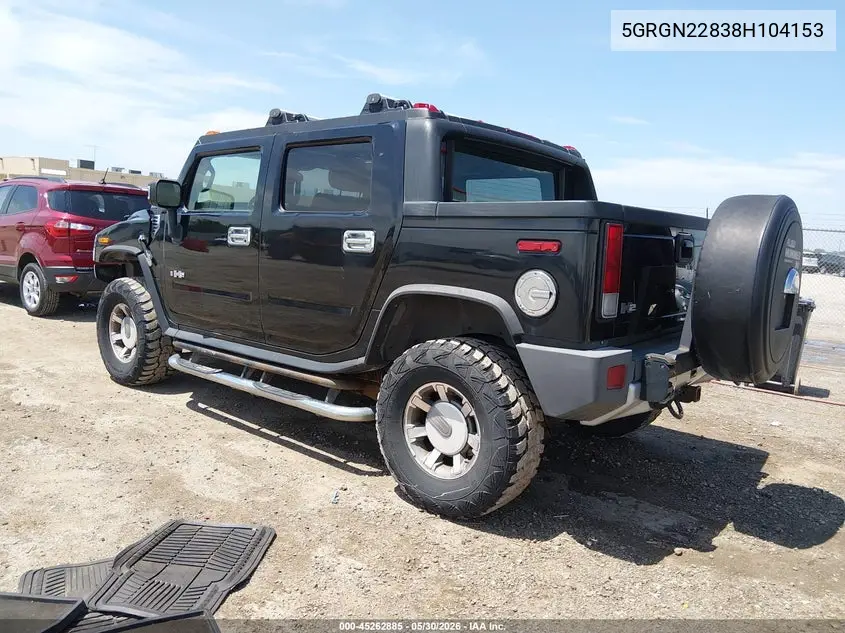 2008 Hummer H2 Sut VIN: 5GRGN22838H104153 Lot: 45262885