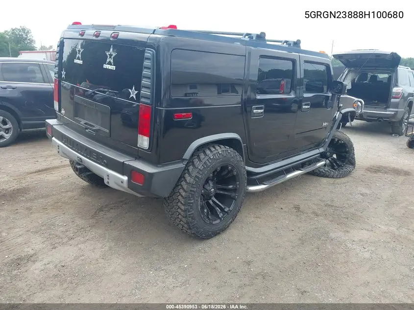 2008 Hummer H2 Suv VIN: 5GRGN23888H100680 Lot: 45390953