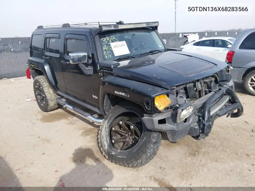 2006 Hummer H3 Suv VIN: 5GTDN136X68283566 Lot: 44222455