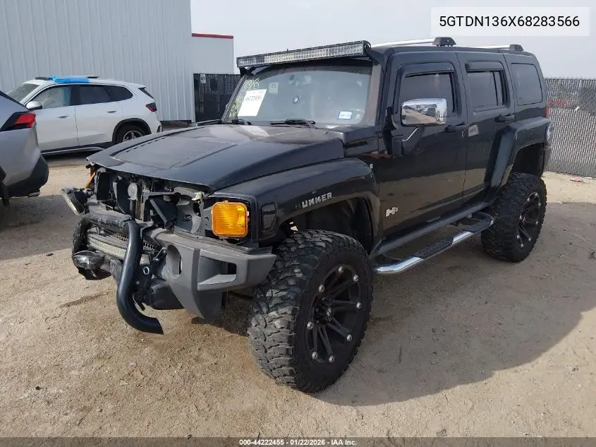 2006 Hummer H3 Suv VIN: 5GTDN136X68283566 Lot: 44222455