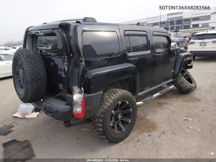 2006 Hummer H3 Suv VIN: 5GTDN136X68283566 Lot: 44222455