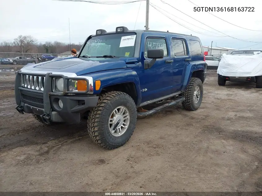 2006 Hummer H3 Suv VIN: 5GTDN136168163722 Lot: 44658931