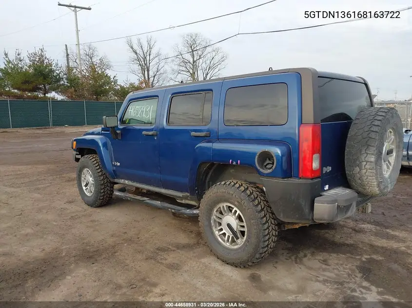 2006 Hummer H3 Suv VIN: 5GTDN136168163722 Lot: 44658931