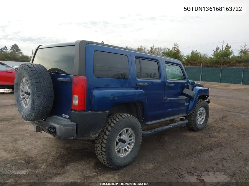 2006 Hummer H3 Suv VIN: 5GTDN136168163722 Lot: 44658931