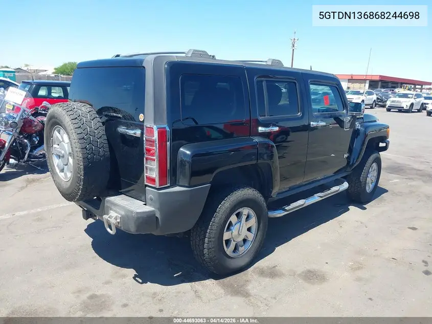 2006 Hummer H3 Suv VIN: 5GTDN136868244698 Lot: 44693063