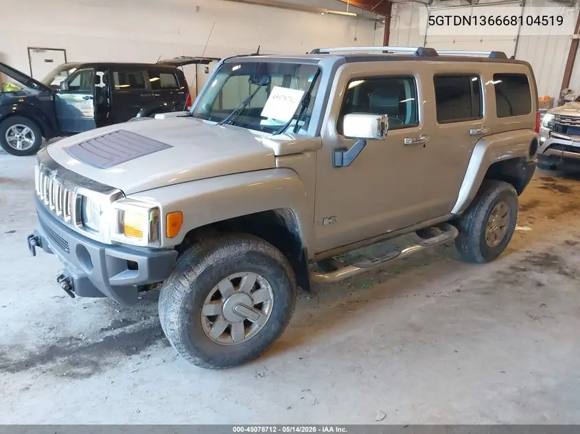 2006 Hummer H3 Suv VIN: 5GTDN136668104519 Lot: 45078712