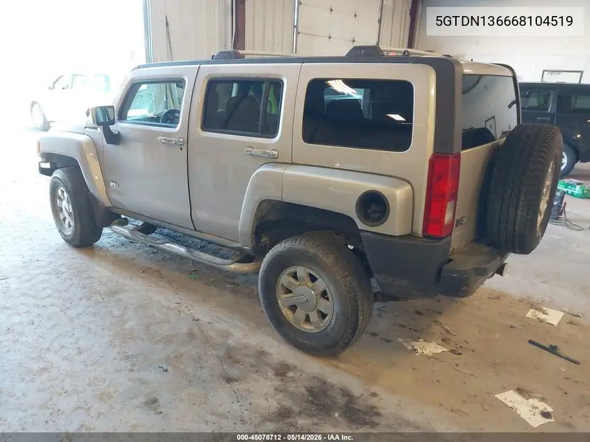 2006 Hummer H3 Suv VIN: 5GTDN136668104519 Lot: 45078712