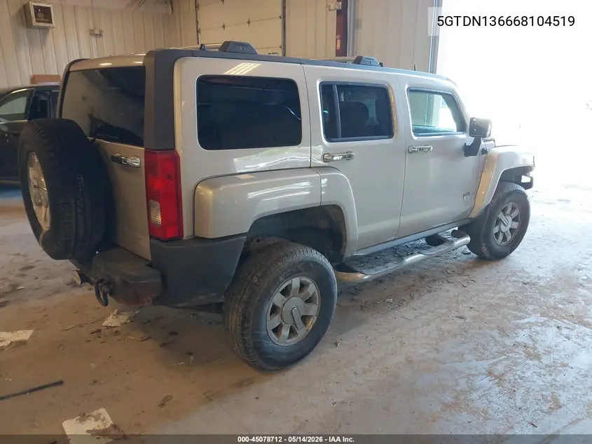 2006 Hummer H3 Suv VIN: 5GTDN136668104519 Lot: 45078712