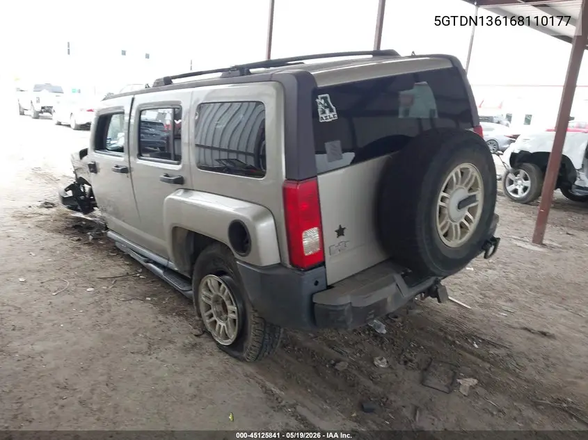 2006 Hummer H3 Suv VIN: 5GTDN136168110177 Lot: 45125841