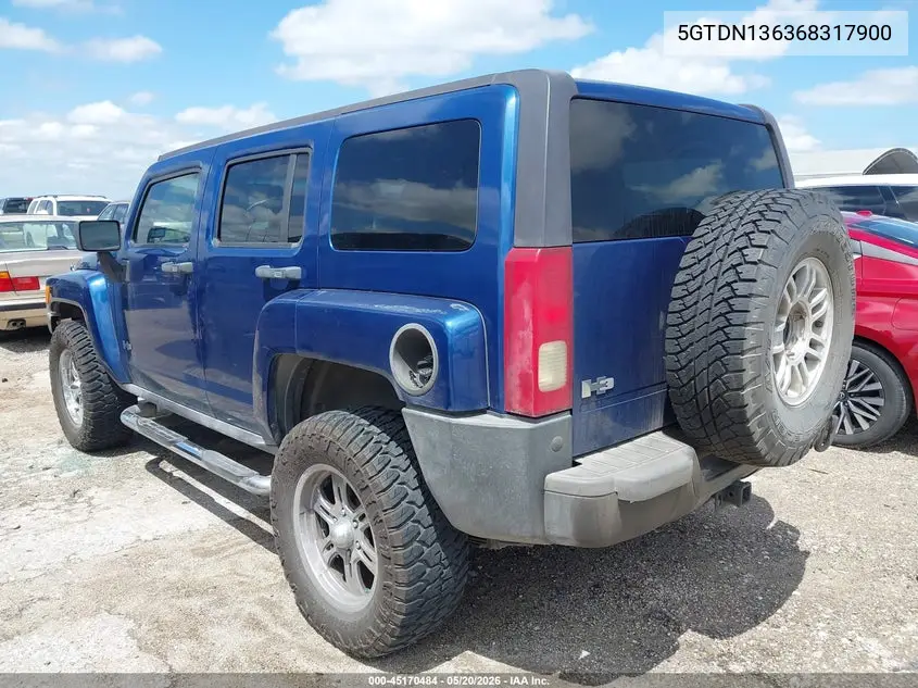 2006 Hummer H3 Suv VIN: 5GTDN136368317900 Lot: 45170484