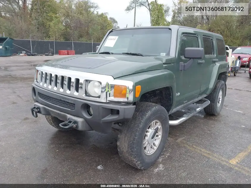 2006 Hummer H3 Suv VIN: 5GTDN136068173092 Lot: 45300413
