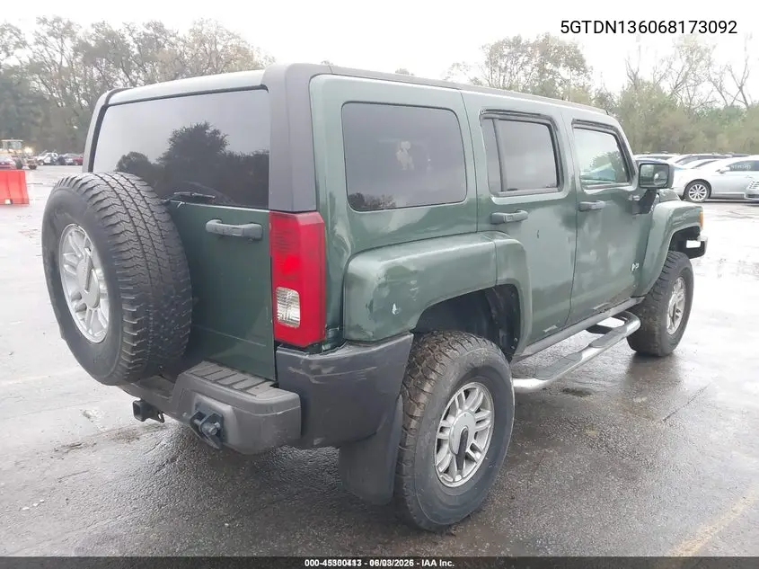 2006 Hummer H3 Suv VIN: 5GTDN136068173092 Lot: 45300413
