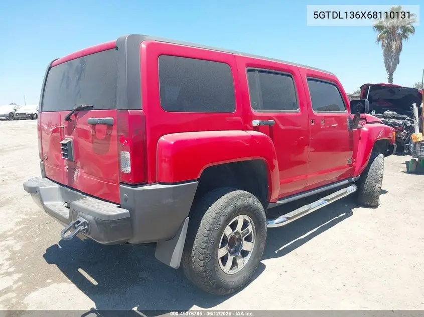 2006 Hummer H3 Suv VIN: 5GTDN136X68110131 Lot: 45376785