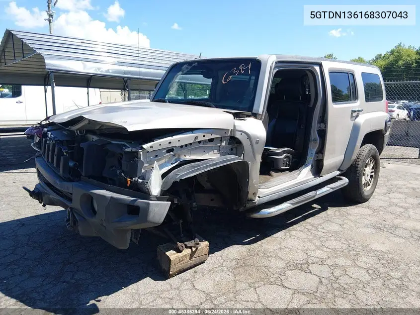 2006 Hummer H3 Suv VIN: 5GTDN136168307043 Lot: 45386394
