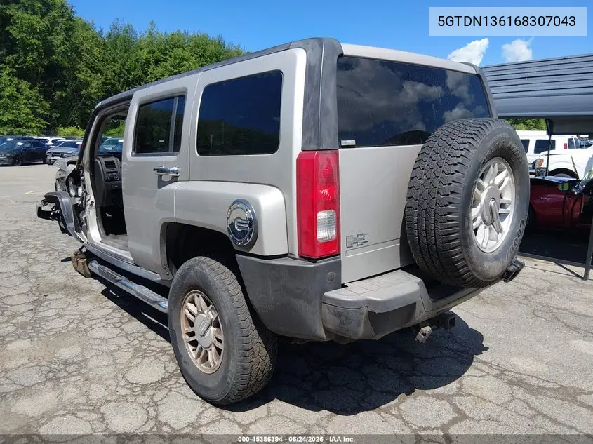 2006 Hummer H3 Suv VIN: 5GTDN136168307043 Lot: 45386394