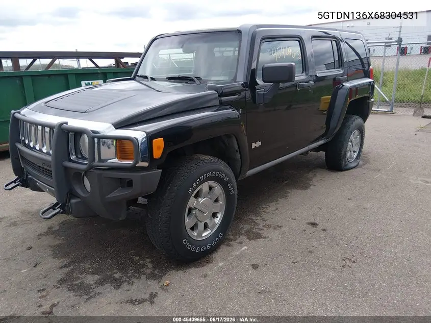 2006 Hummer H3 Suv VIN: 5GTDN136X68304531 Lot: 45409655